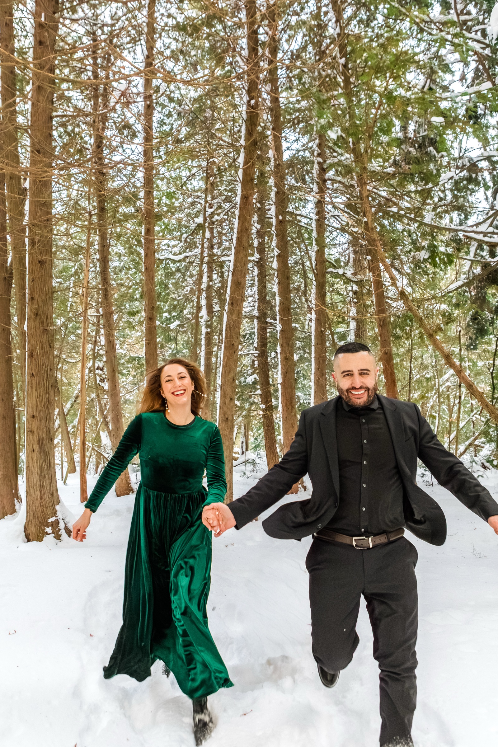 Running through the snow